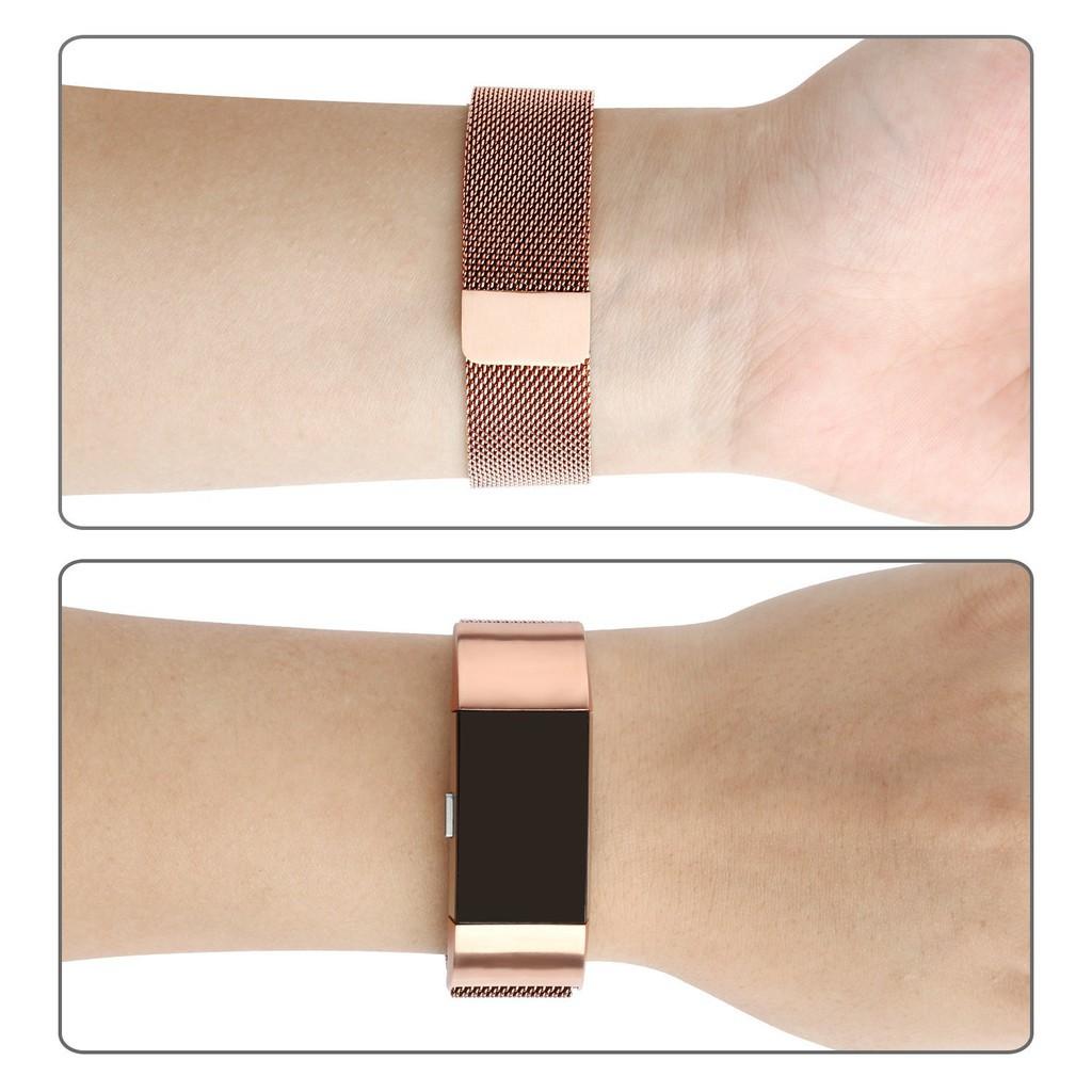 Dây đeo bằng thép không gỉ Milanese từ tính cho Fitbit Charge 2