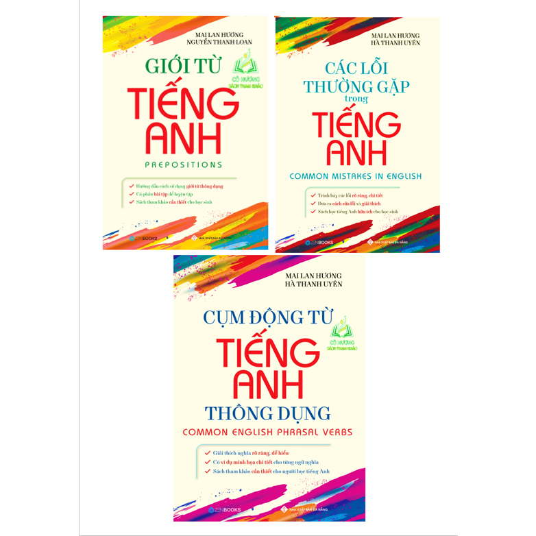Sách - Combo 3 Cuốn Cụm Động Từ, Giới Từ, Các Lỗi Thường Gặp Trong Tiếng Anh