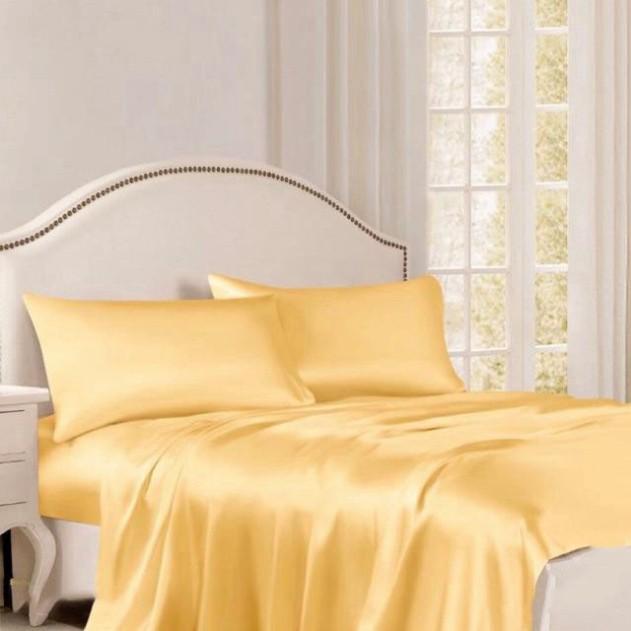 Bộ Drap Gối Phi Lụa Cao cấp Hàng LOẠI 1 chất vải dày hàng mát Mịn - LAN PHAM BEDDING - KH lựa chọn màu