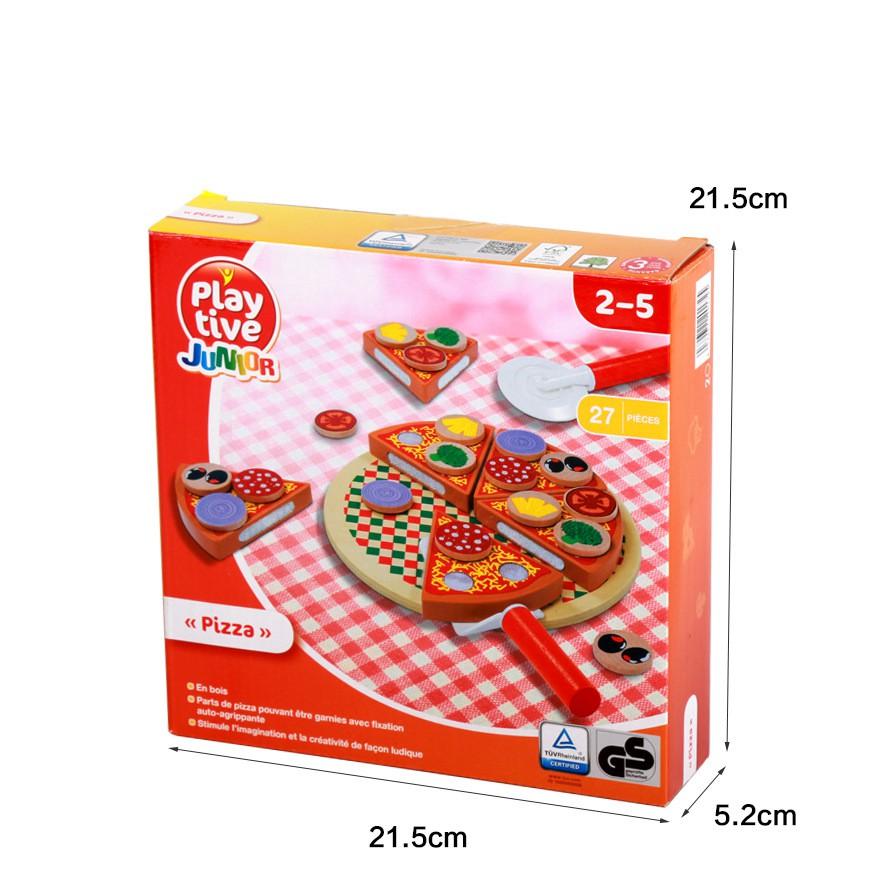 Đồ Chơi Trang Trí Bánh Pizza Bằng Gỗ Cho Bé