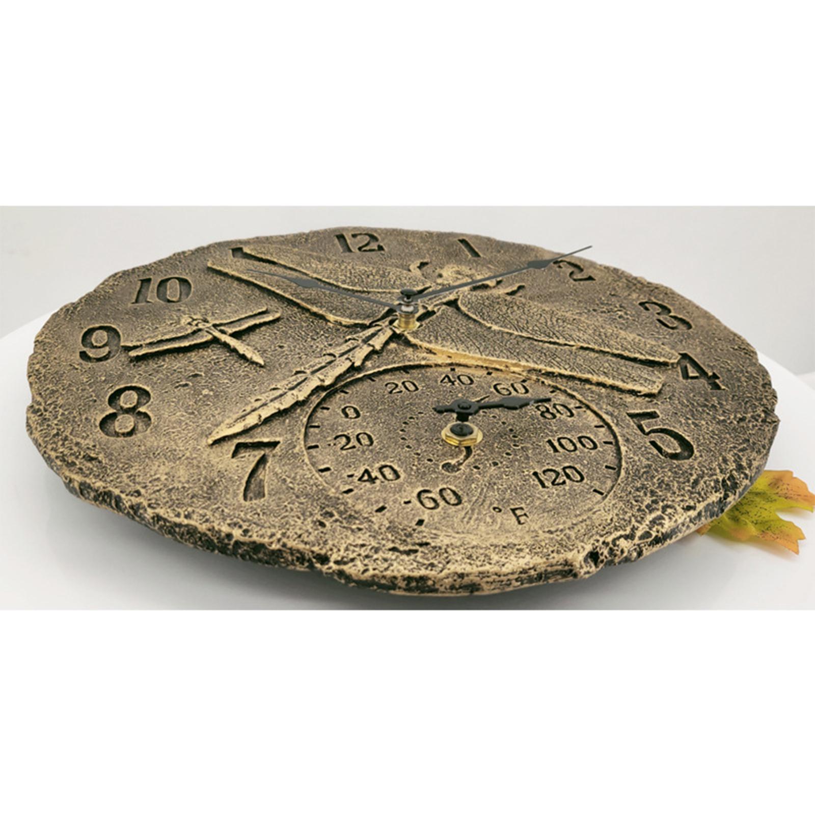 12inch Wall Clock Waterproof Indoor Outdoor with Temperature Display