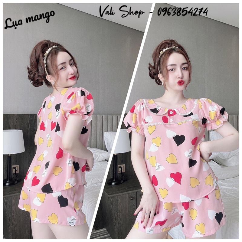 Đồ ngủ mặc nhà lụa mango hoạ tiết freesize 42-57kg