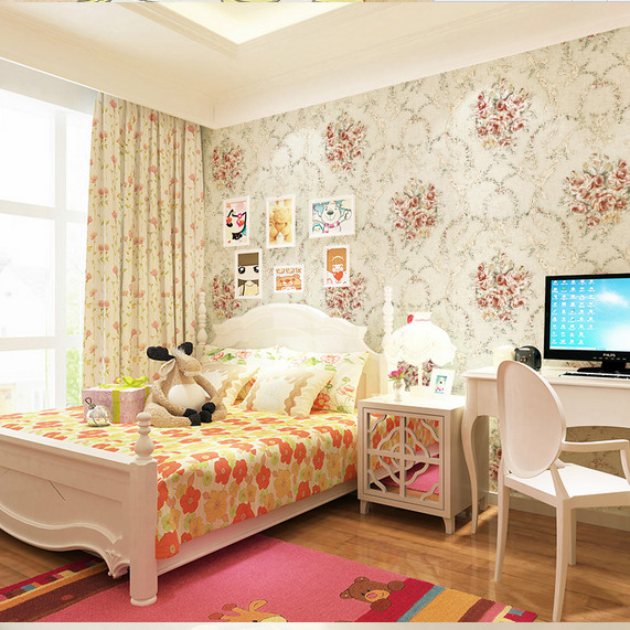 GIẤY DÁN TƯỜNG KHỔ 45CM X 10M HỒNG CHÙM CỔ ĐIỂN VÀNG KEM