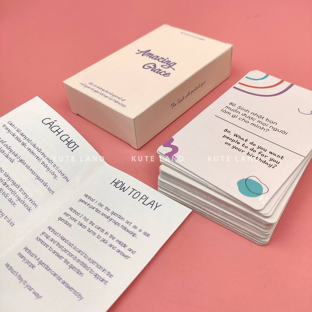 Bộ Bài Amazing Grace 40 Câu Hỏi Game Gia Đình Bạn Bè Game Cơ Đốc Game Vui AMZGRACE