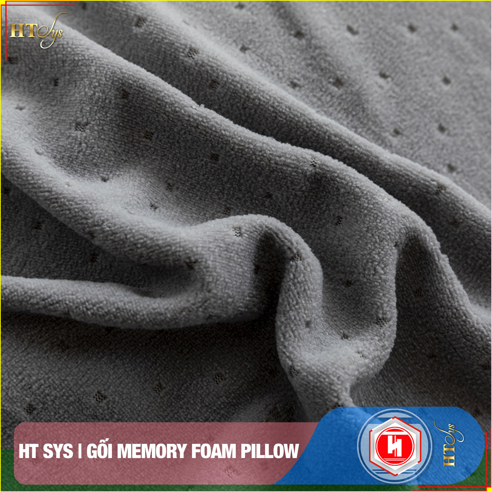 Gối Ngủ Cao Su Non Memory Foam Pillow HT SYS - Vạn Phúc - Gối Ngủ Trị Liệu - 50cmx30cm - Đem đến những giấc mơ tuyệt đẹp