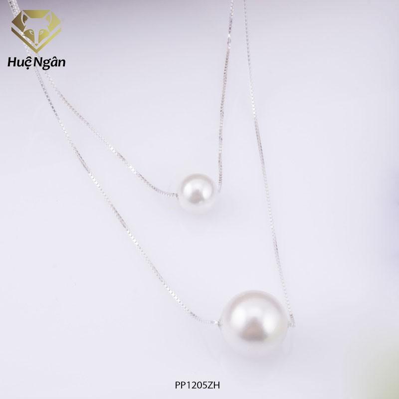 Dây chuyền bạc Ý 925 Huệ Ngân - Hạt xinh 2 tầng PP1205 ZH