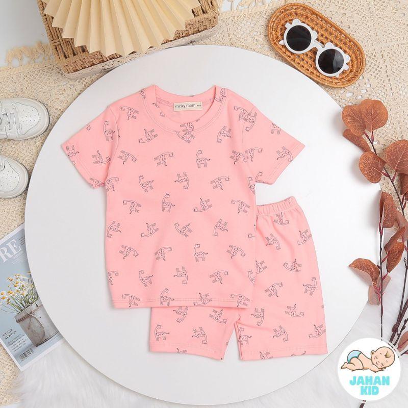 Bộ cộc tay in họa tiết chất bozip cho bé trai, bé gái