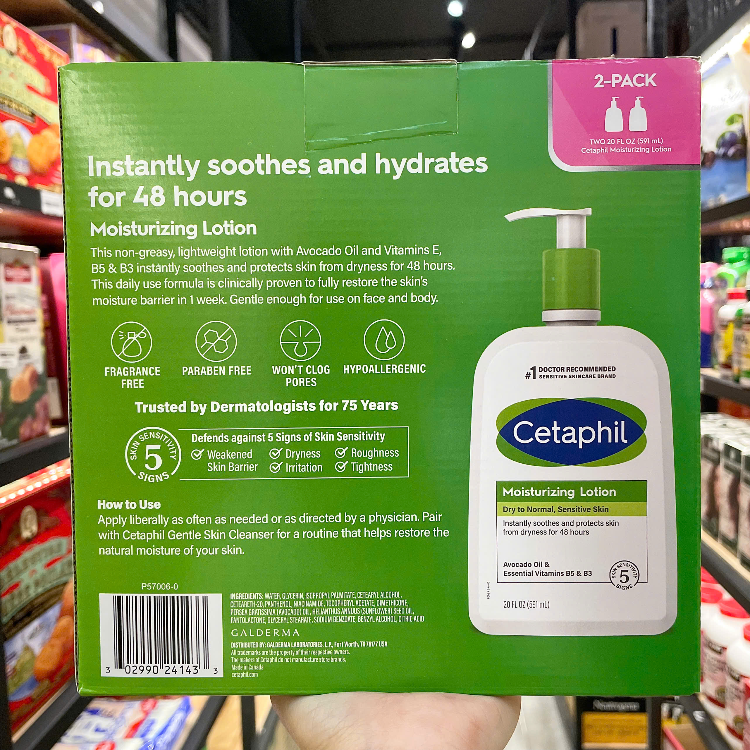 Sữa dưỡng ẩm toàn thân Cetaphil Moisturizing Lotion 591ml chai có vòi