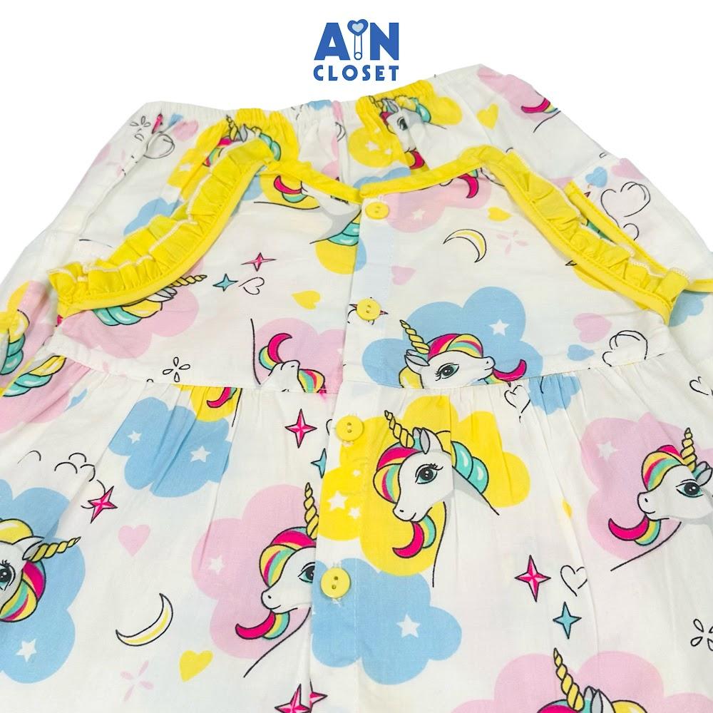 Bộ quần áo Ngắn bé gái họa tiết Kỳ Lân Vàng cotton - AICDBG0CTGZ4 - AIN Closet