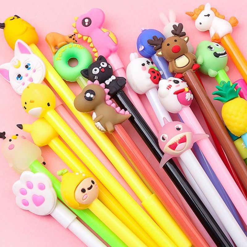 Sét 20 cây bút gel mực tím hoạt hình dễ thương