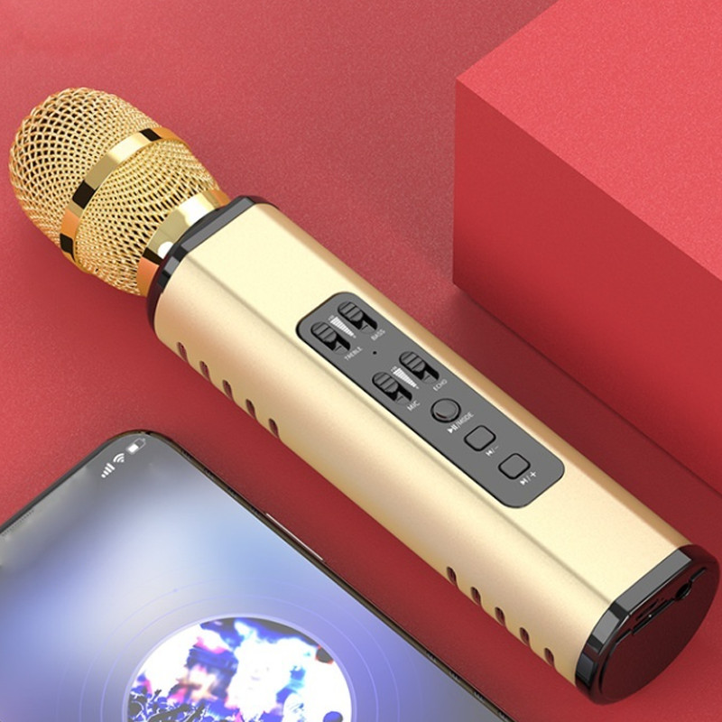 Micrô Hát Karaoke Cầm Tay Kết Nối Bluetooth Phù Hợp Với Các Thiết Bị Có Bluetooth - Hàng Chính Hãng PKCB