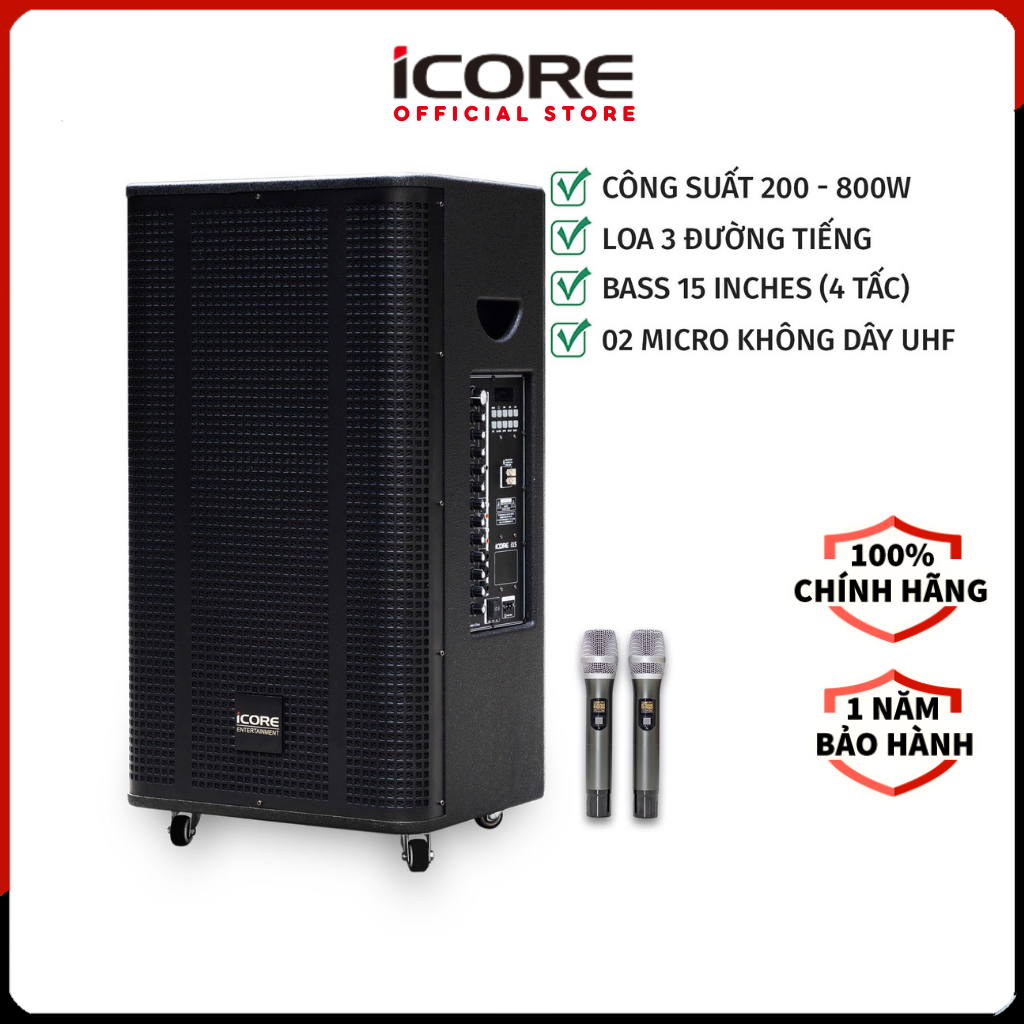 Loa Kéo Karaoke iCore i15 - Hàng Chính Hãng