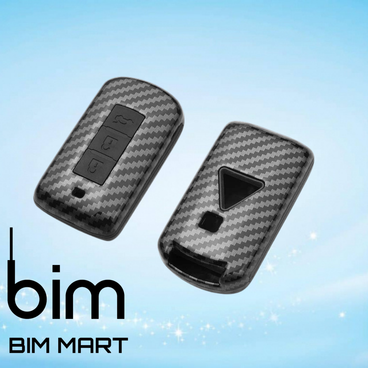 Ốp Vân Carbon Lót Silicon Bọc, Bảo Vệ Chìa Khóa Xe Mitsubishi Xpander 2018 - 2021