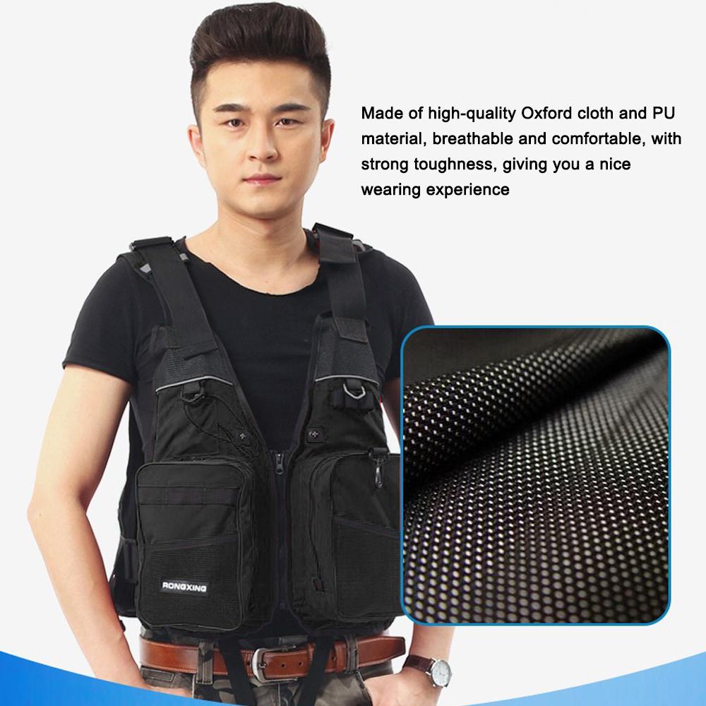 Outdoor Fishing Vests Breathable & Adjustable Swimming Vest Floatage Jackets with Multi-Pockets for Men Women Fishing Rafting Surfing Swimming