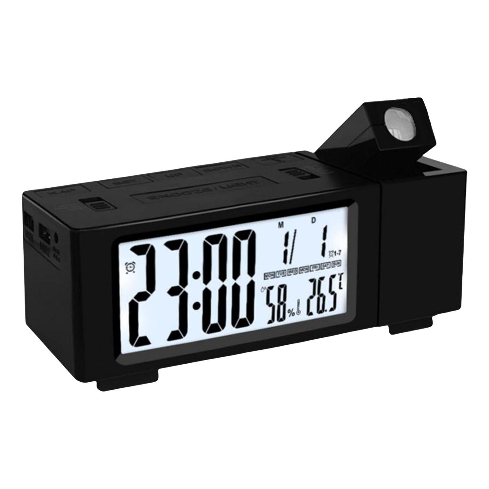 Digital Alarm Clock for Bedroom, Projection Alarm Clock, Snooze, Dimmer Large LED Display Clock for Kids Teens Adults