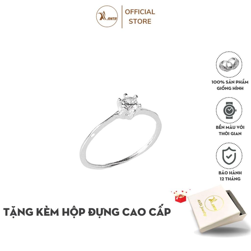 Nhẫn bạc nữ ANTA Jewelry Bud stone round đính đá ATJ9024
