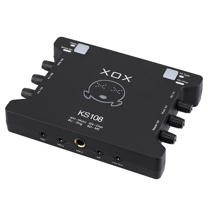 Soundcard thu âm chuyên nghiệp XOX KS108 - Hỗ trợ driver điều chỉnh trên máy tính windows, mac - Bản nâng cấp quốc tế của XOX K10 - Hỗ trợ thu âm, livestream, karaoke online chuyên nghiệp - Hàng nhập khẩu