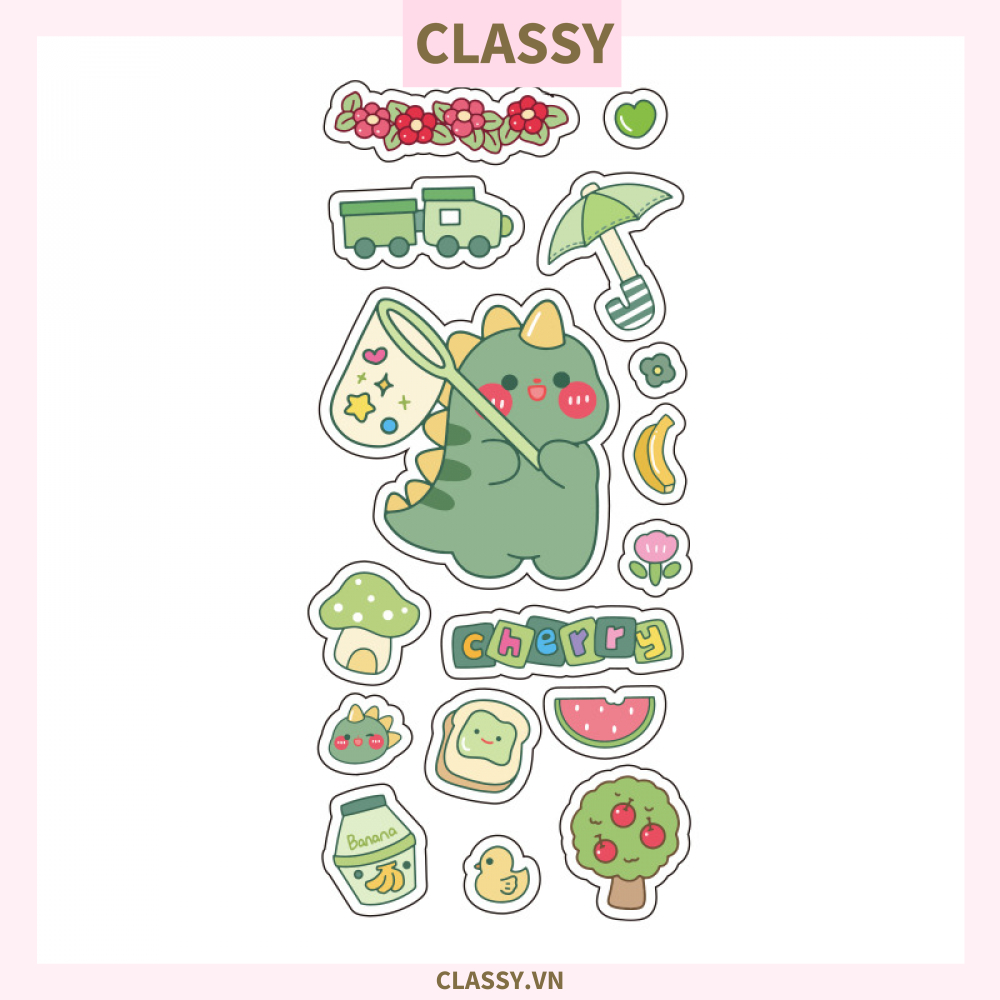 Classy Hình dán, sticker dễ thương, sticker dán laptop, điện thoại, sổ, bình nước nhiều họa tiết PK1380