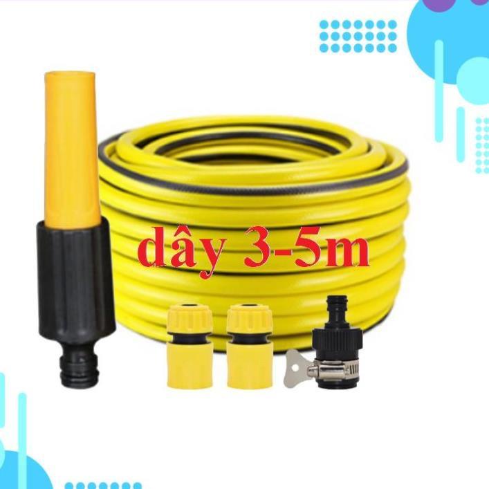 Bộ dây vòi xịt nước rửa xe, tưới cây . tăng áp 3 lần, loại 3m, 5m 206622-5Kcút sập, nối, d.vàng