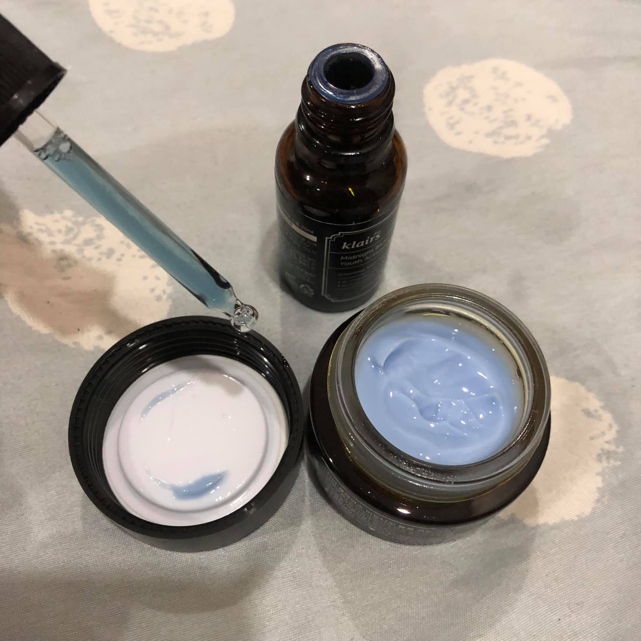 Combo Tinh Chất + Kem Dưỡng Ẩm, Làm Dịu Và Phục Hồi Da Ban Đêm Dear, Klairs Midnight Blue
