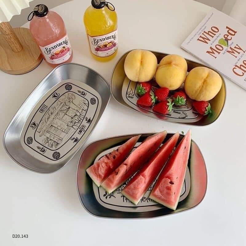 SET 3 ĐĨA INOX KHẮC HÌNH DECOR NGHỆ THUẬT SIÊU ĐẸP
