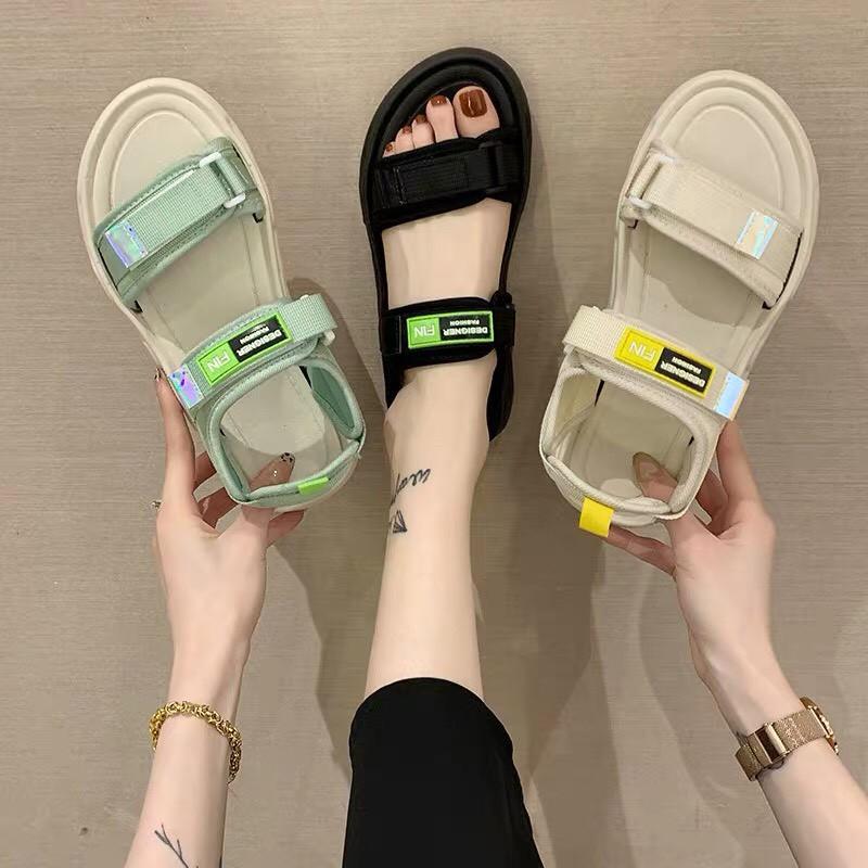 Sandal Nữ Quai Dán FIN Hàn Quốc Quai 3 Màu Hot Trend