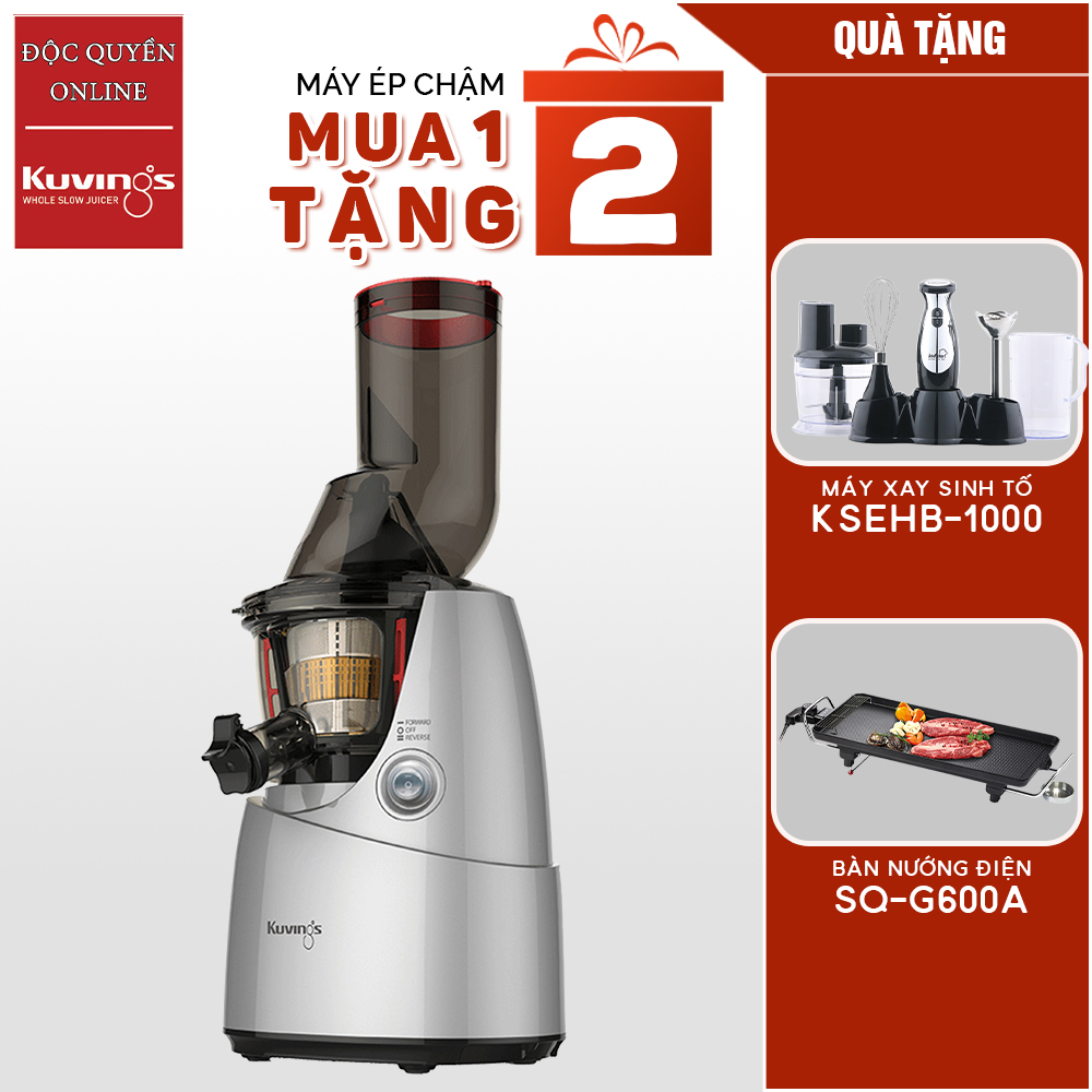 Máy ép chậm Kuvings NS-621CBM2 (400ml) Tặng Máy xay sinh tố Koshstar KSEHB-1000 + Bàn nướng Tiger Queen SQ-G600A - Hàng chính hãng