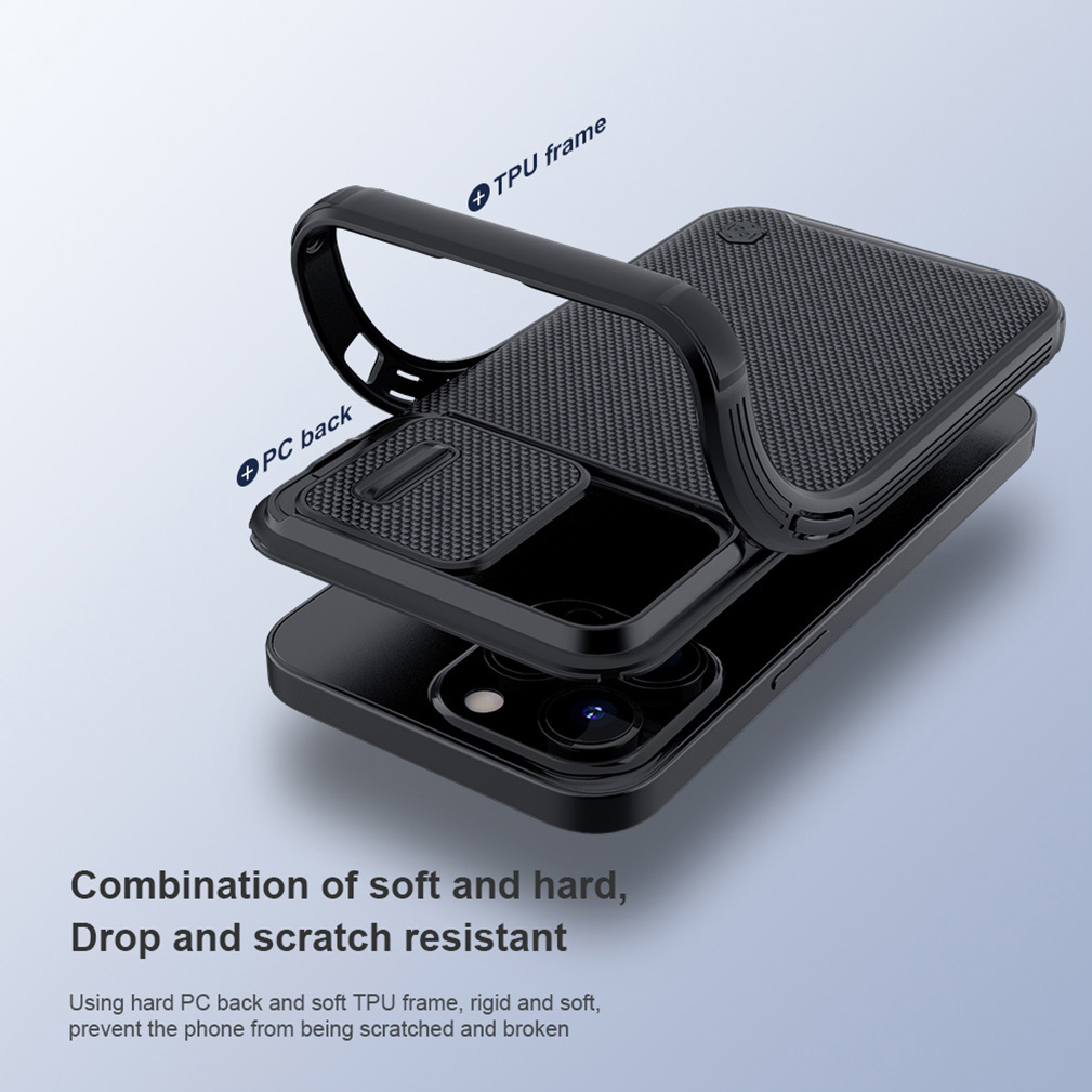 Ốp lưng Chính Hãng Nillkin Textured cho iPhone 13 Pro Max Có Thanh Trượt Bảo Vệ Camera Viền TPU Mềm Chống Sốc - Hàng Chính Hãng