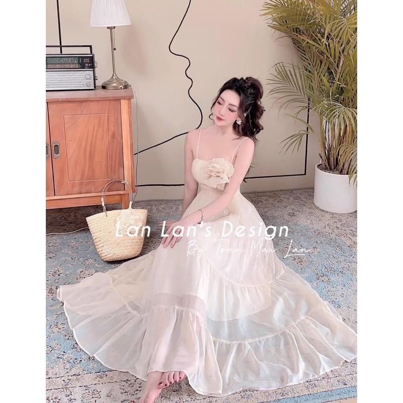 ĐẦM MAXI 2 DÂY ĐÍNH HOA