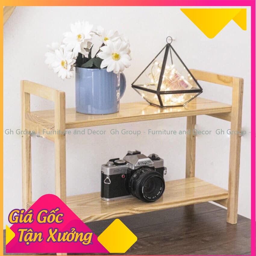 (GIá xưởng) Kệ gỗ 2 tầng đa năng,decor bàn làm việc, bàn học, kệ đựng gia vị