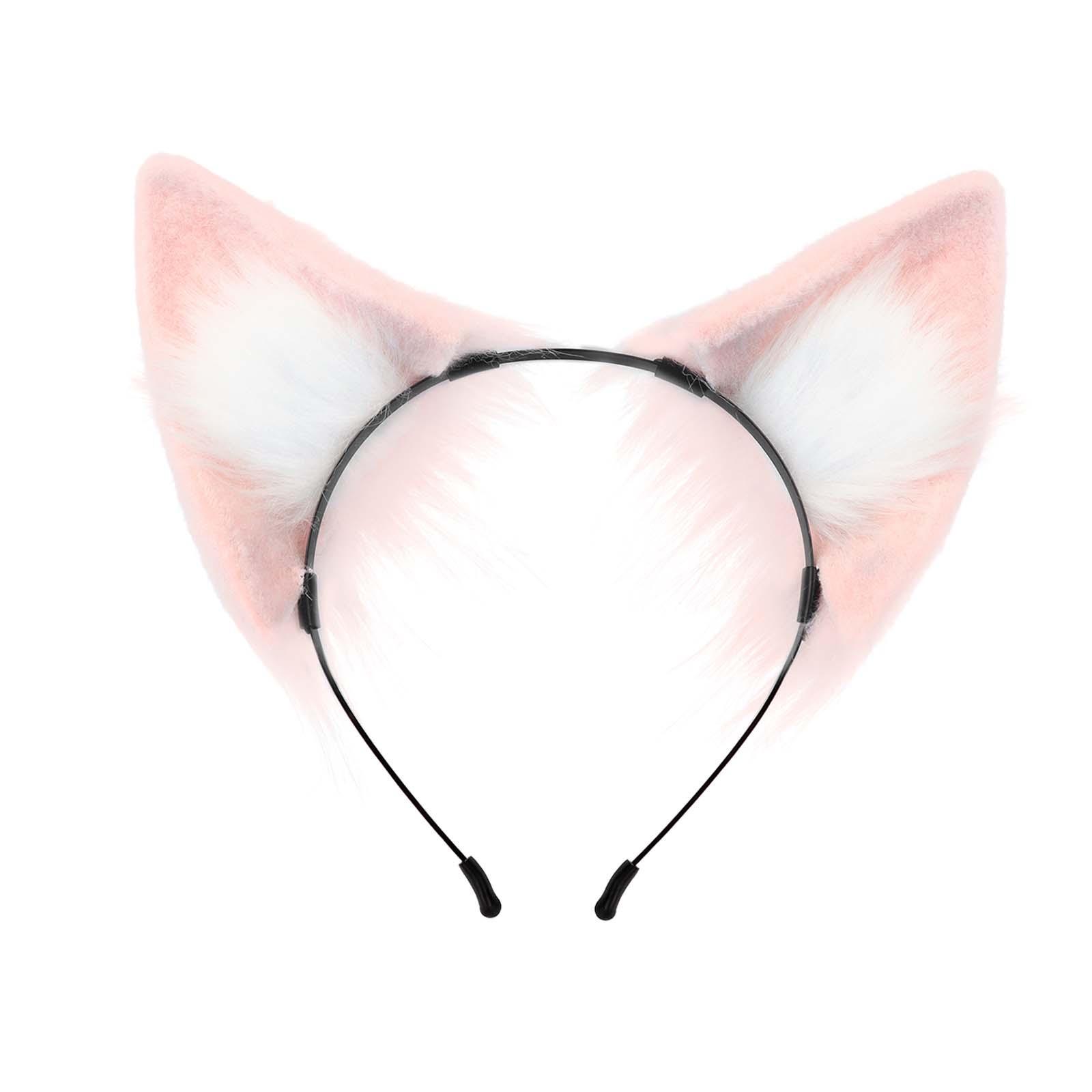 Ears Headband Adult, Plush Animal Headband Faux Cute Photo Props Hair Accessories Cosplay Headwear Hair Hoop with Ears for Fancy Dress Decor