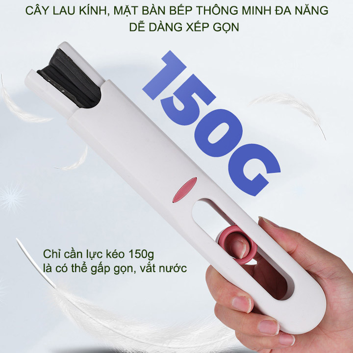 Cây lau mặt bàn bếp, kính, tường gạch ốp lát đa năng thông minh thế hệ mới, dễ dàng xếp gọn