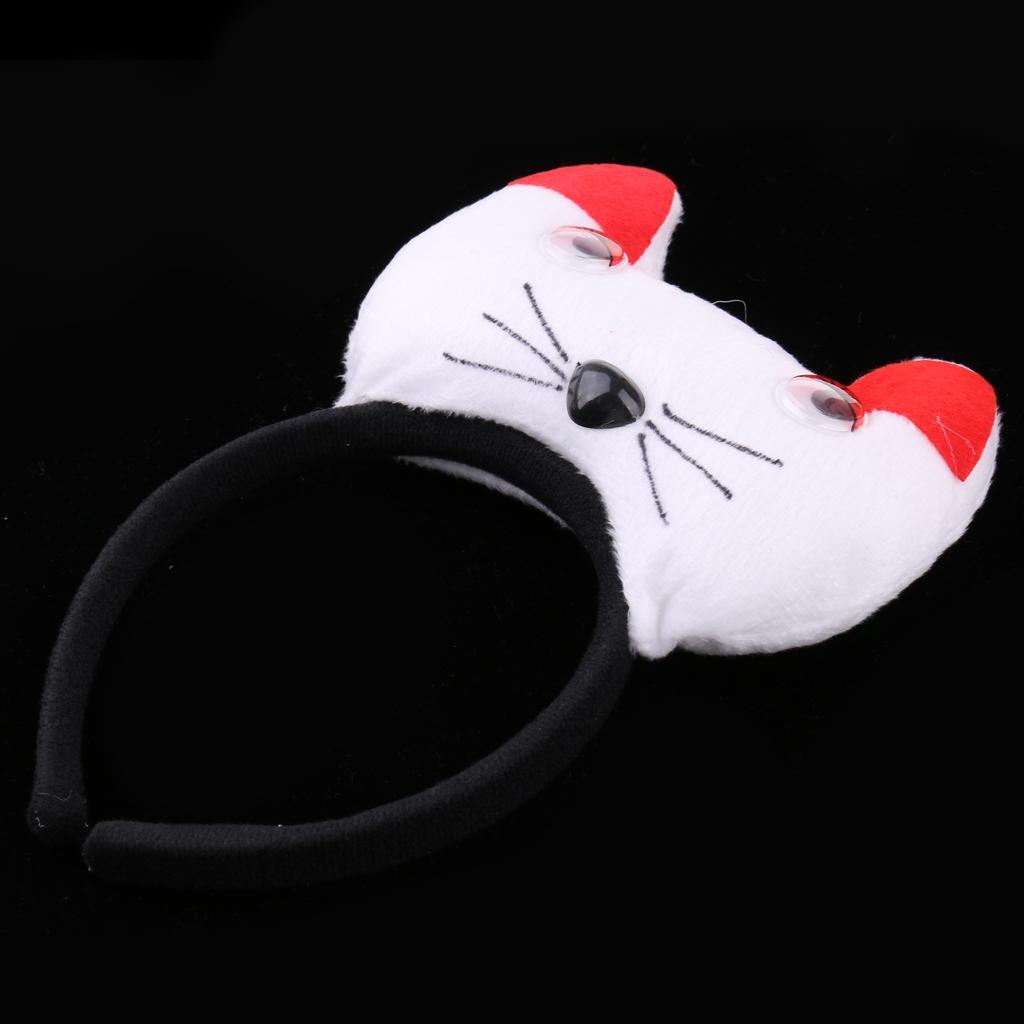 Christmas Animal Headband Bow Tail Kids Kit Set Costume Accessories - White, as described