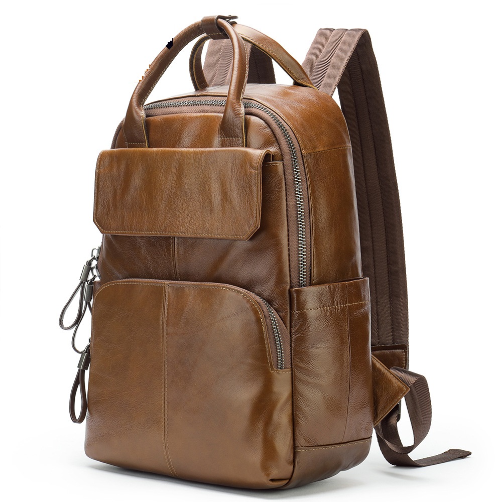 Ba lô nam balo sinh viên, học sinh da bò BHM816 vừa laptop 13.3inch