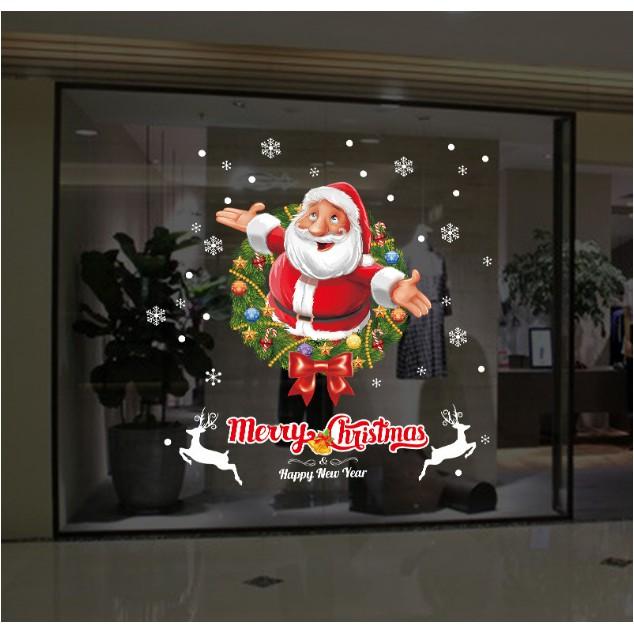 Decal trang trí tường Noel - Ông già Noel hoạt hình Vui Vẻ