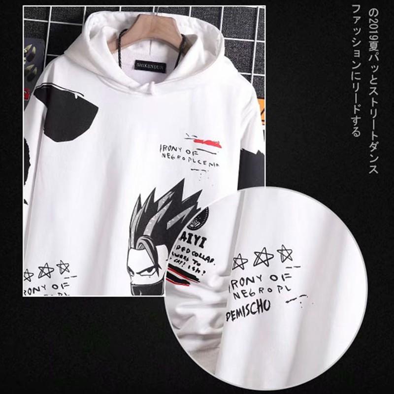 Áo hoodie dài tay in họa tiết hoạt hình thời trang dành cho nam