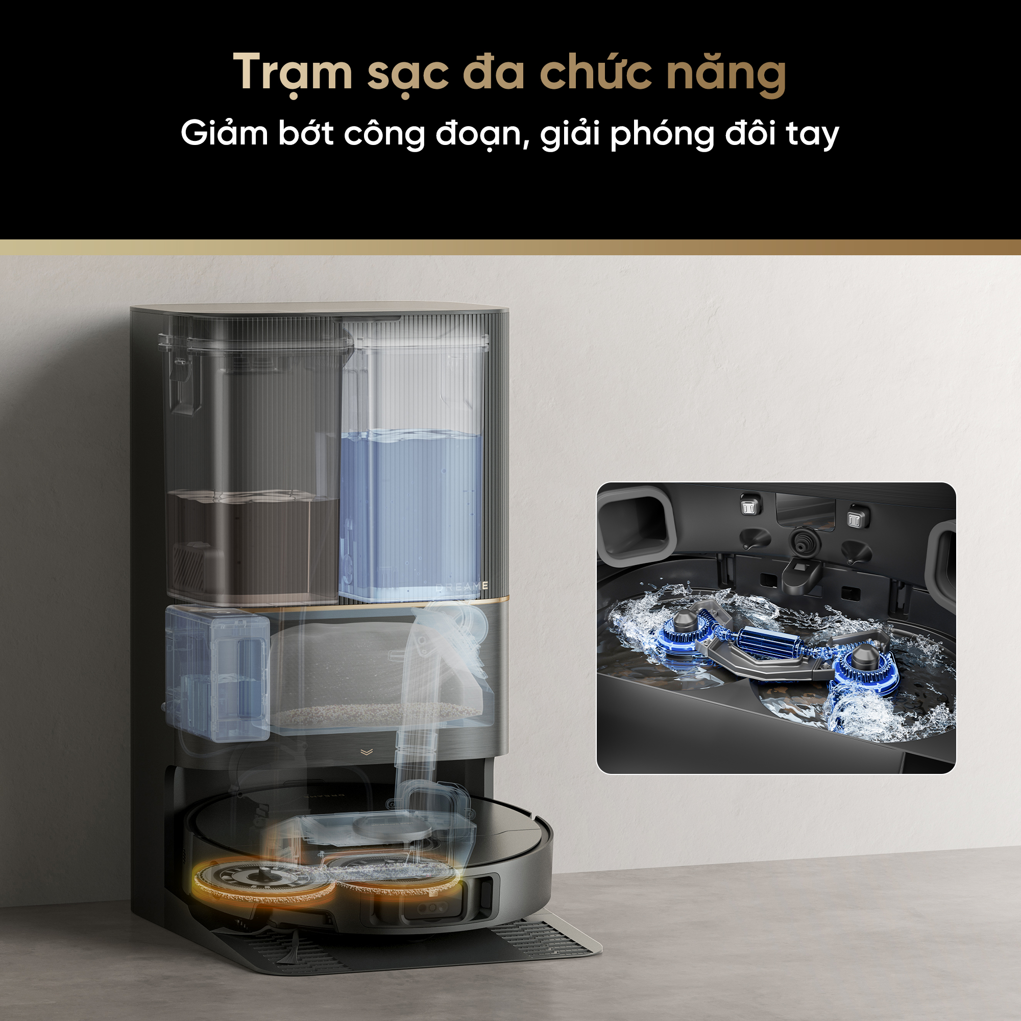 Robot hút bụi lau sàn chuyên dụng Dreame X40 Ultra -Hàng chính hãng