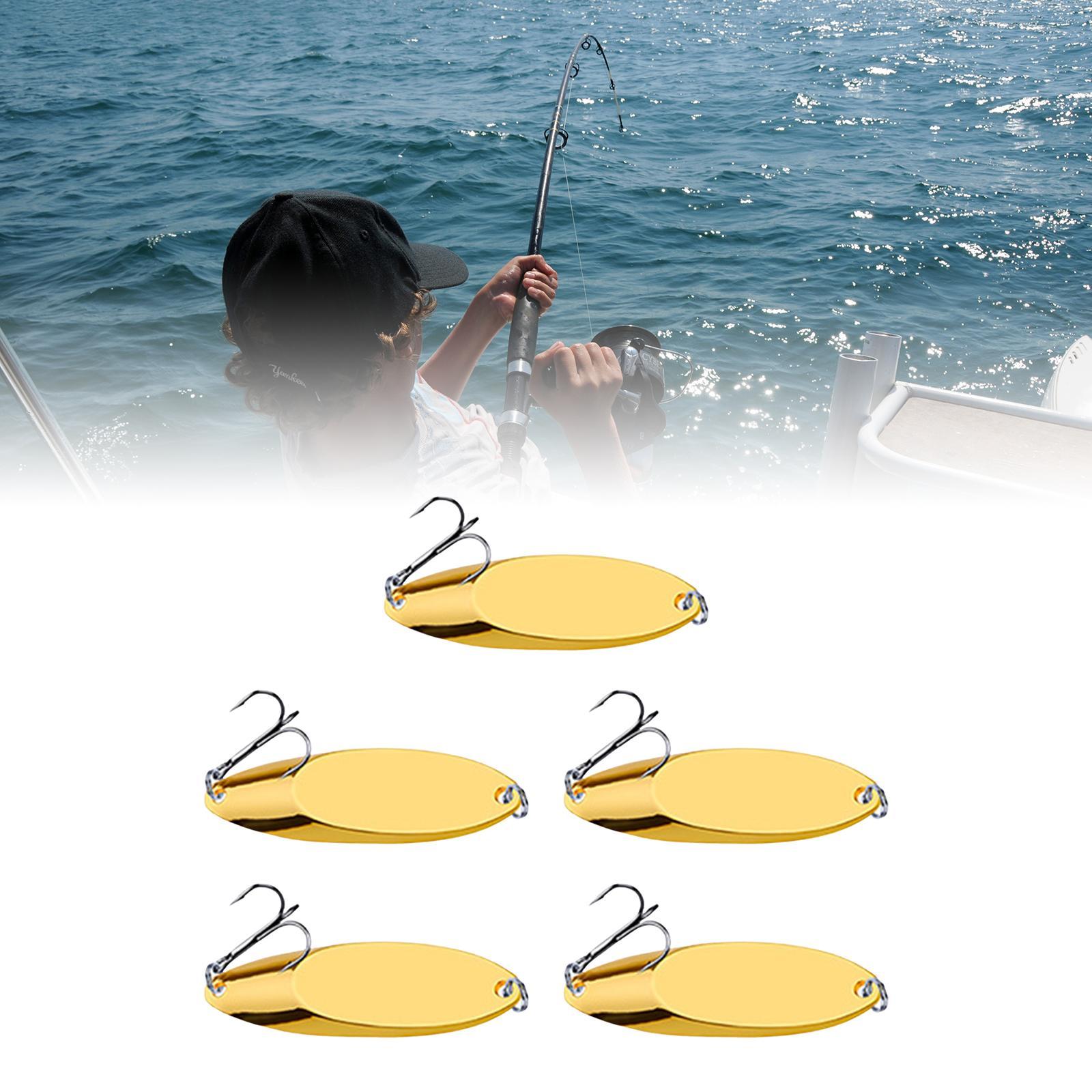 5 Pieces Fishing Spoons Lures Jigging Baits Freshwater Spinnerbaits Fishing Baits Bass Baits and Lures for Catfish Pike Redfish Fishing Gear