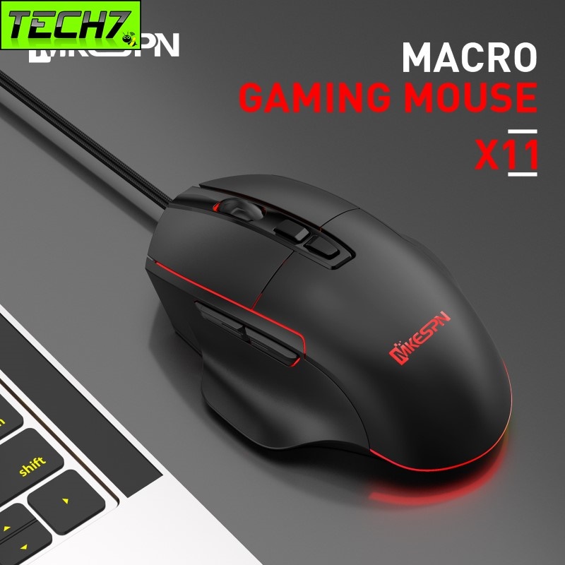 Chuột led gaming macro X11 7200dpi chống mỏi cổ tay cho máy tính hàng nhập khẩu