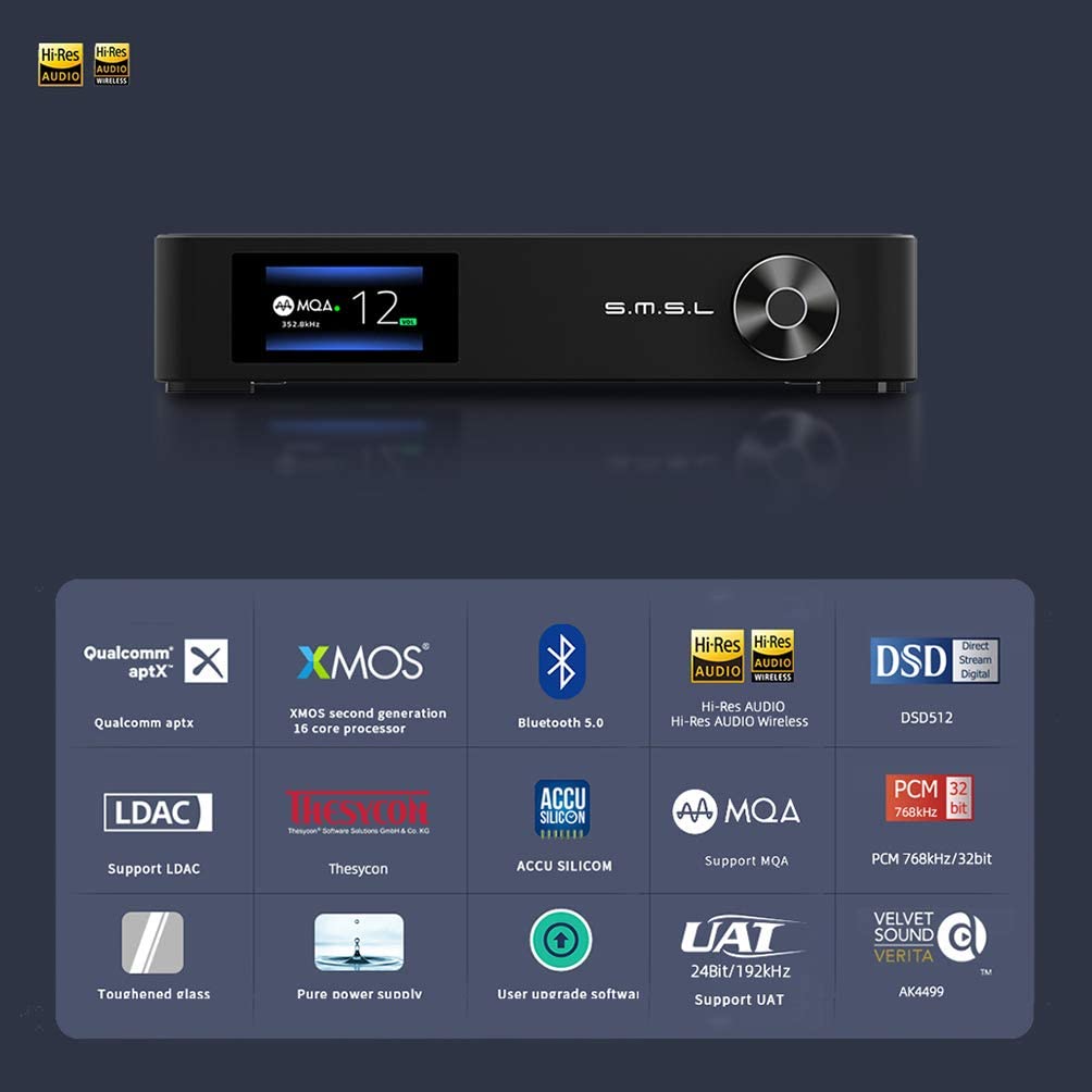 Giải Mã DAC SMSL M400 DAC AK4499- Hỗ Trợ MQA - Bluetooth 5.0 - Hàng Chính Hãng