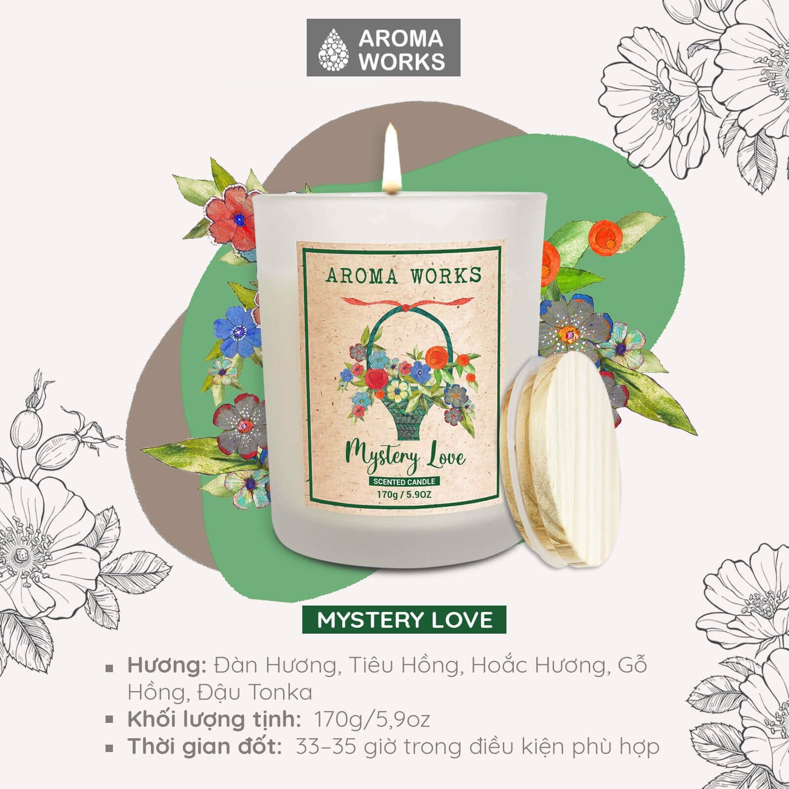 Nến Thơm Thiên Nhiên Mùa Hè Aroma Works Natural Scented Candle