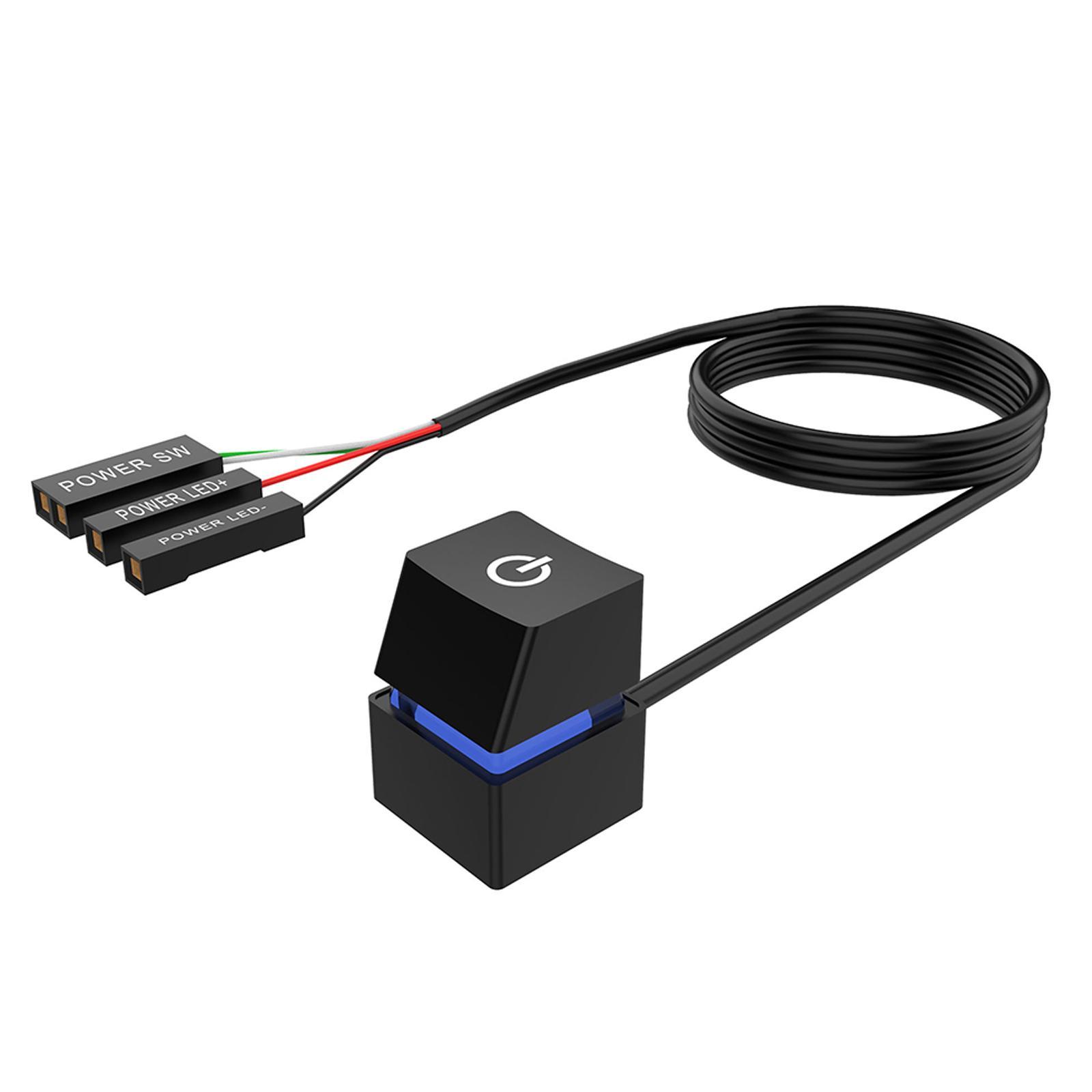 2X Desktop Computer Power Switch with Extension Cable Desktop Switch for Office