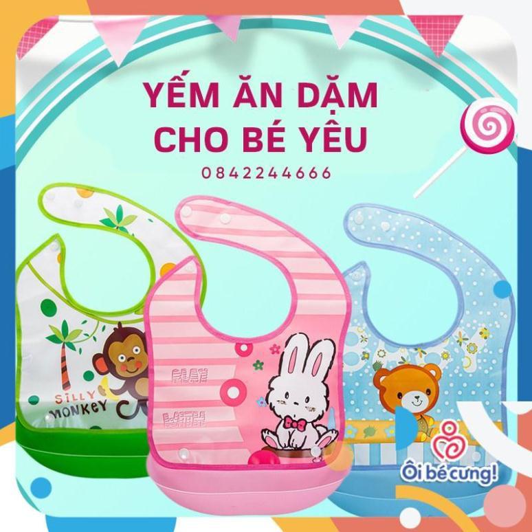 Yếm Ăn Dặm, Yếm Máng chống thấm có thể tháo dời Dành Cho Bé 6 tháng – 3 Tuổi An Toàn Cao Cấp