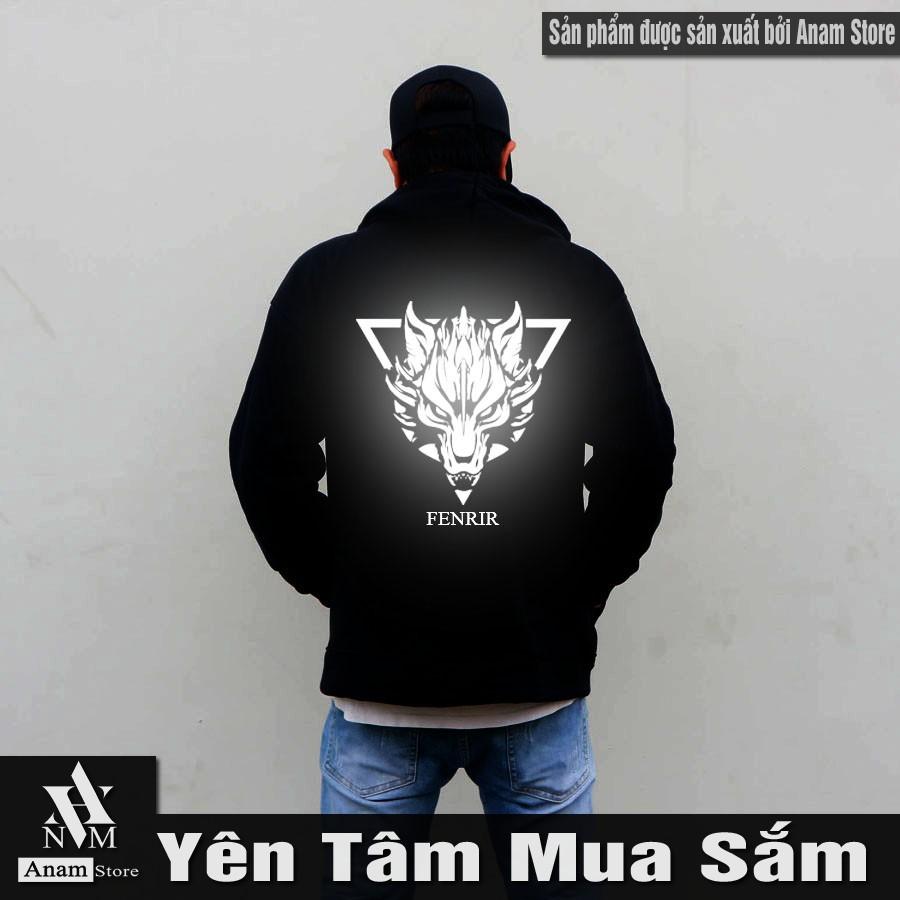 Áo hoodie dây kéo vải nỉ ngoai, Nam Nữ, Phản Quang Ferir, Anam Store