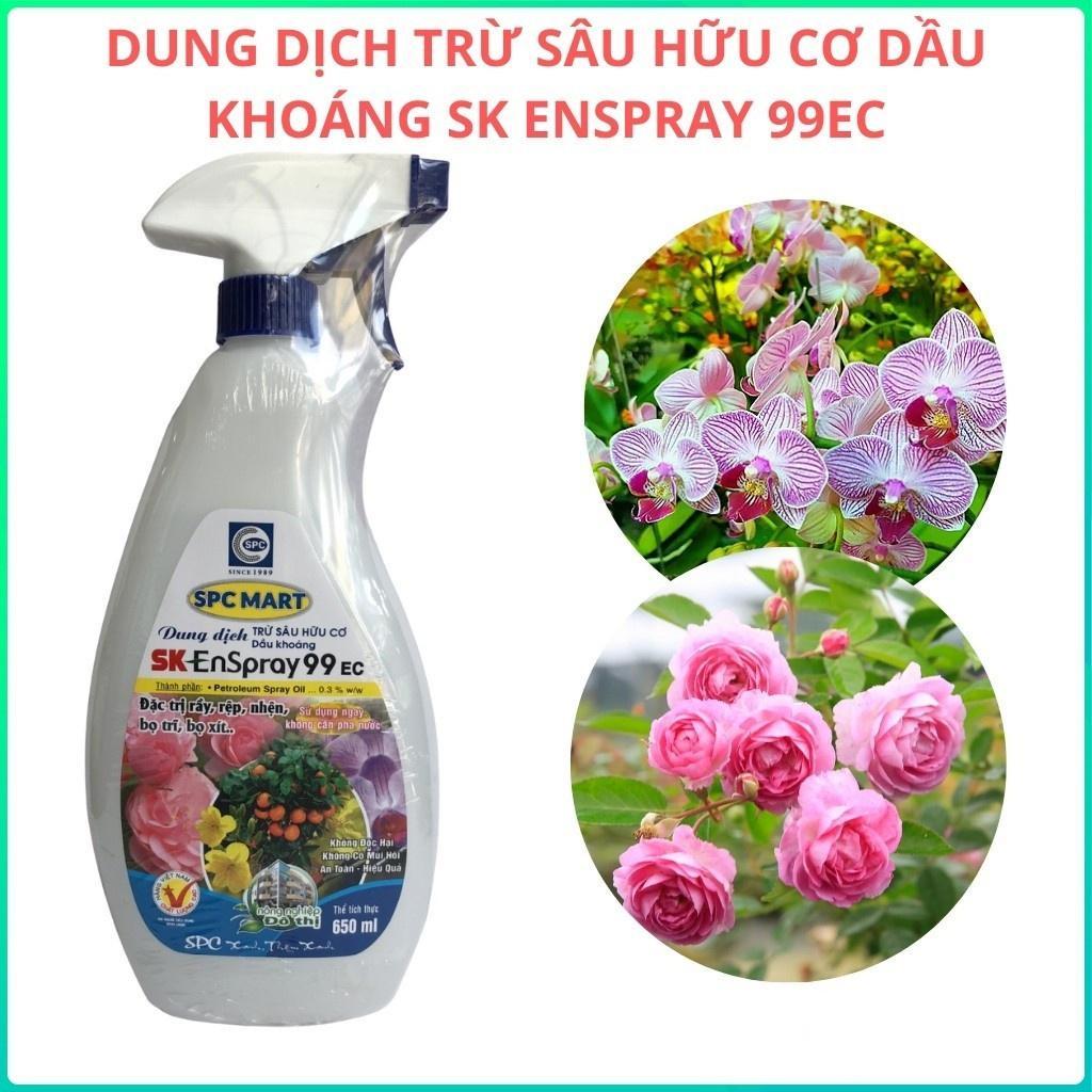 Chai xịt pha sẵn trừ rầy rệp, nhện, bọ trĩ, bọ xít trên hoa hồng, cây cảnh_Dung dịch hữu cơ dầu khoáng SK ENSPRAY99EC