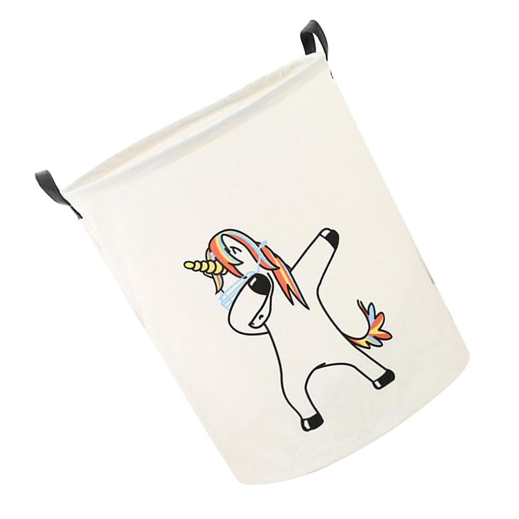 2pcs Cute Unicorn Storage Basket Laundry Bedroom Office Cloth Toys Organizer