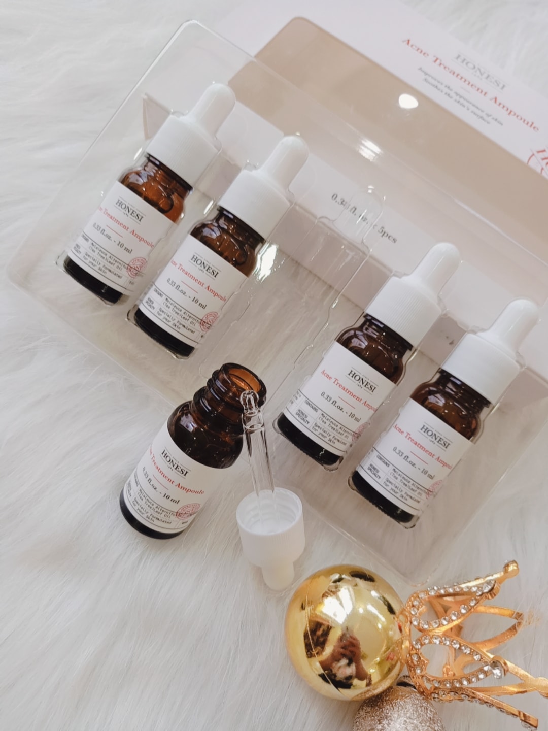 Sét Serum Giảm Mụn Nhanh Lành Tính HONESI Acne Treatment Ampoule (10ml x 5 lọ) - Hàn Quốc