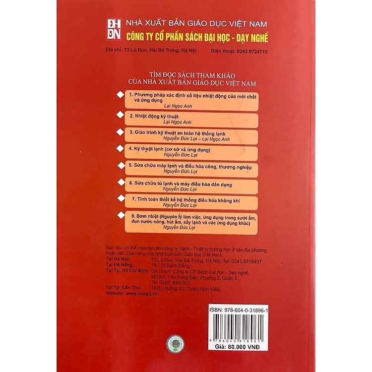 Sách - Phương Pháp Xác Định Số Liệu Nhiệt Động Của Môi Chất và Ứng Dụng