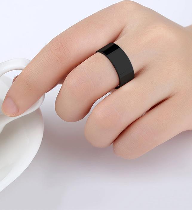 Nhẫn cặp trơn màu đen NC119 size 7
