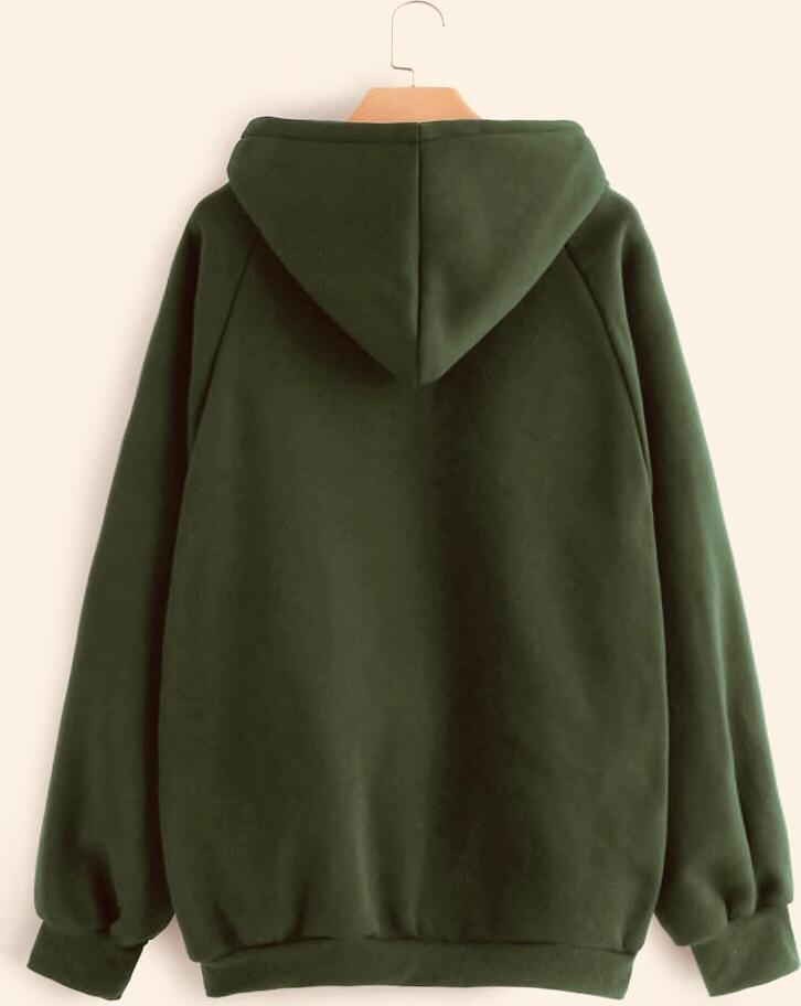 Áo hoodie trơn màu rêu ST04